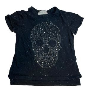 Zara Black Kids Studded Skull Tee Size‎ 4